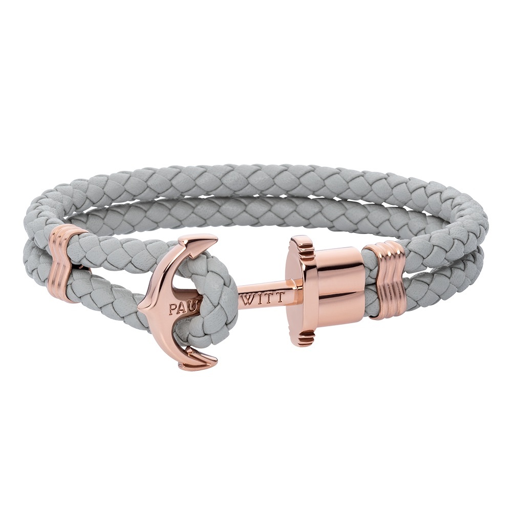 Anchor Bracelet
Phrep Rose Gold
Leather Grey